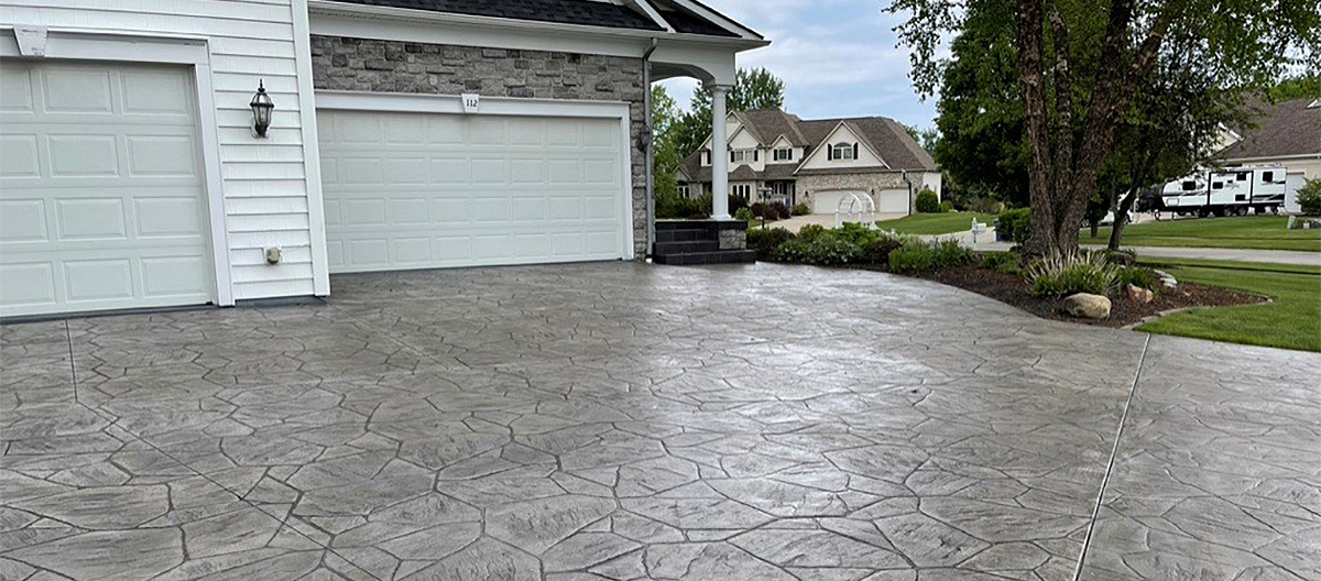 stamped concrete driveway